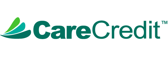 A black background with the word carecredit written in green.